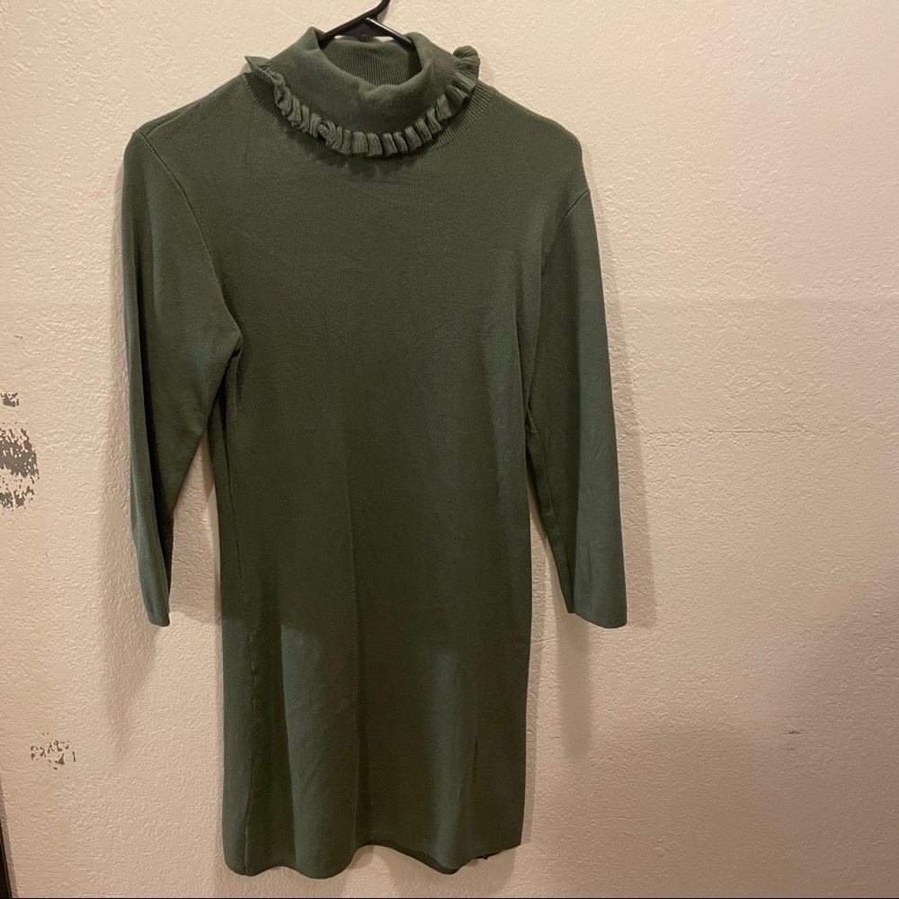 Green Turtle Neck Dress